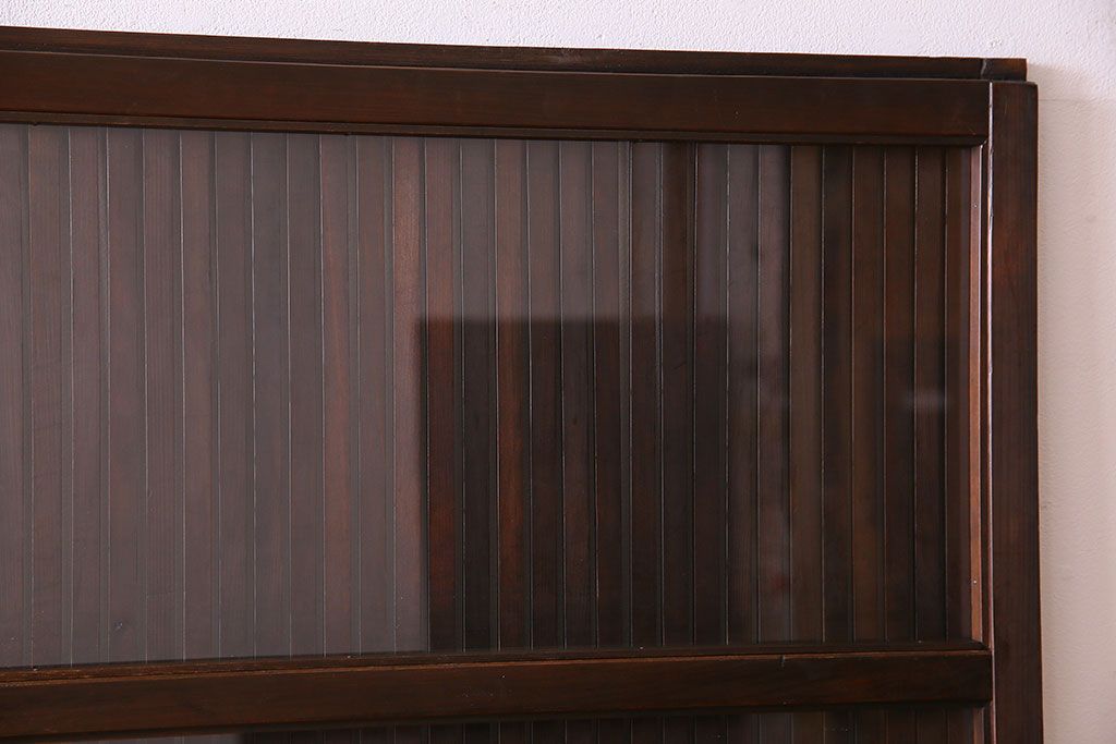 和製アンティーク　裏ガラス入り!上質な縦桟格子戸(2)