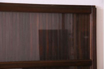 和製アンティーク　裏ガラス入り!上質な縦桟格子戸(2)