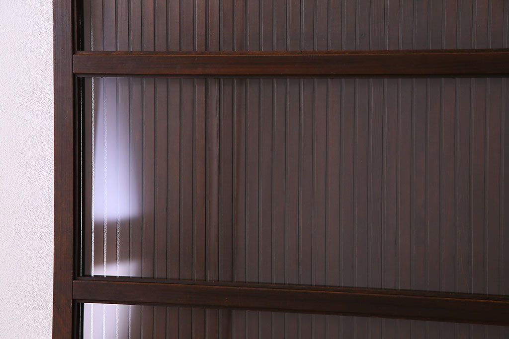 和製アンティーク　裏ガラス入り!上質な縦桟格子戸(2)