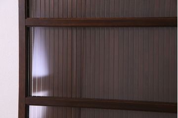 和製アンティーク　裏ガラス入り!上質な縦桟格子戸(2)