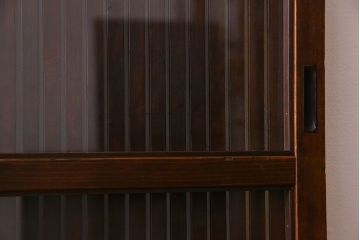 和製アンティーク　裏ガラス入り!上質な縦桟格子戸(2)