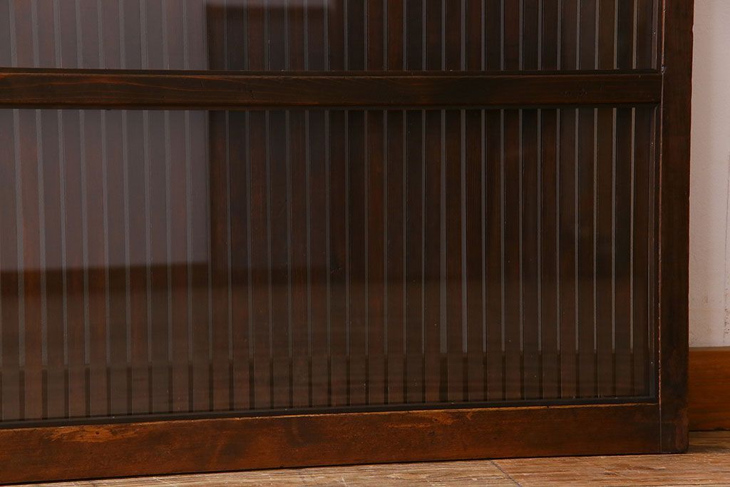 和製アンティーク　裏ガラス入り!上質な縦桟格子戸(2)