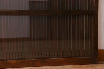 和製アンティーク　裏ガラス入り!上質な縦桟格子戸(2)