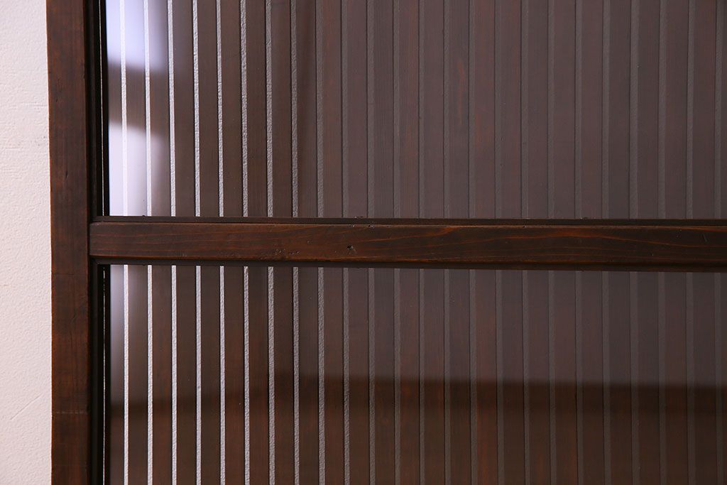 和製アンティーク　裏ガラス入り!上質な縦桟格子戸(2)