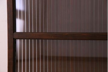 和製アンティーク　裏ガラス入り!上質な縦桟格子戸(2)
