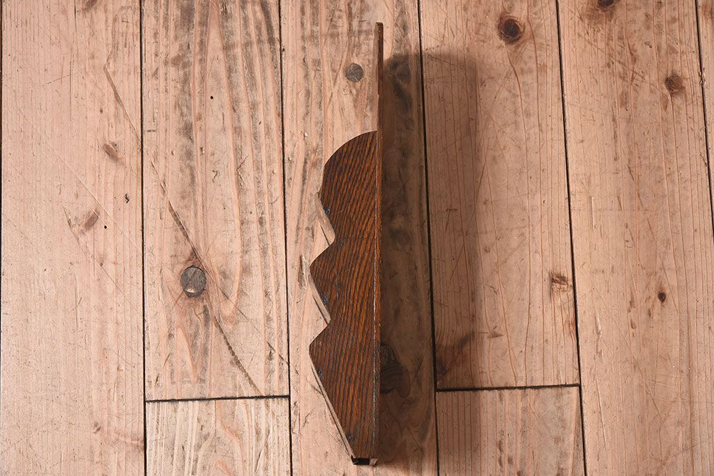 アンティーク雑貨 和製アンティーク 上品な古いナラ材の小振りな3段レターラック(壁掛け収納棚・状差し)