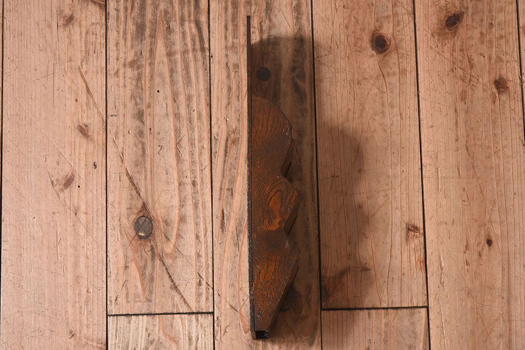 アンティーク雑貨 和製アンティーク 上品な古いナラ材の小振りな3段レターラック(壁掛け収納棚・状差し)