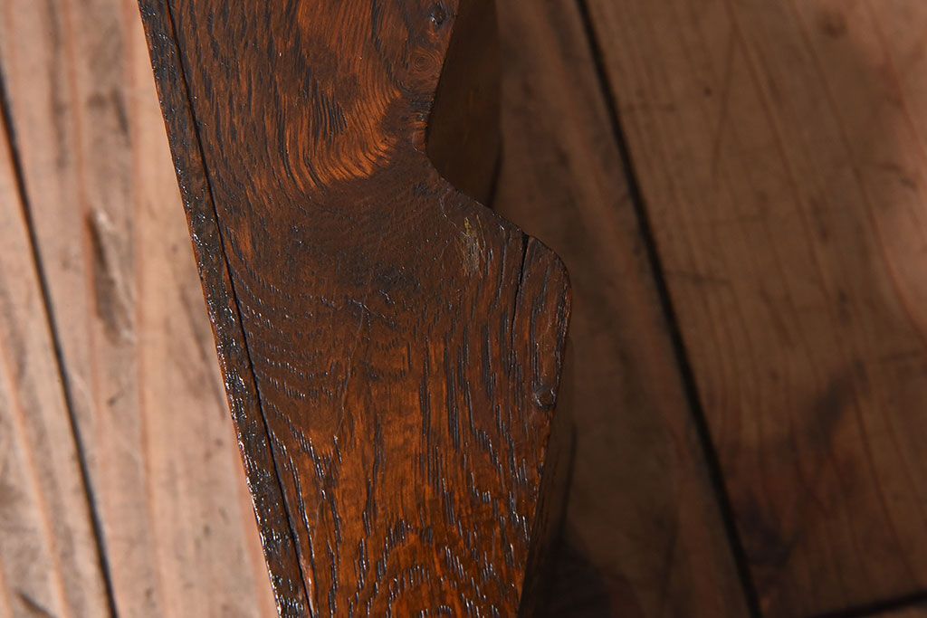 アンティーク雑貨 和製アンティーク 上品な古いナラ材の小振りな3段レターラック(壁掛け収納棚・状差し)