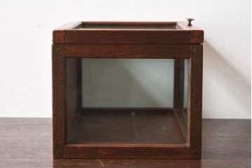 アンティーク雑貨　木製フレーム　レトロデザイン　小さなアンティークガラスケース(1)