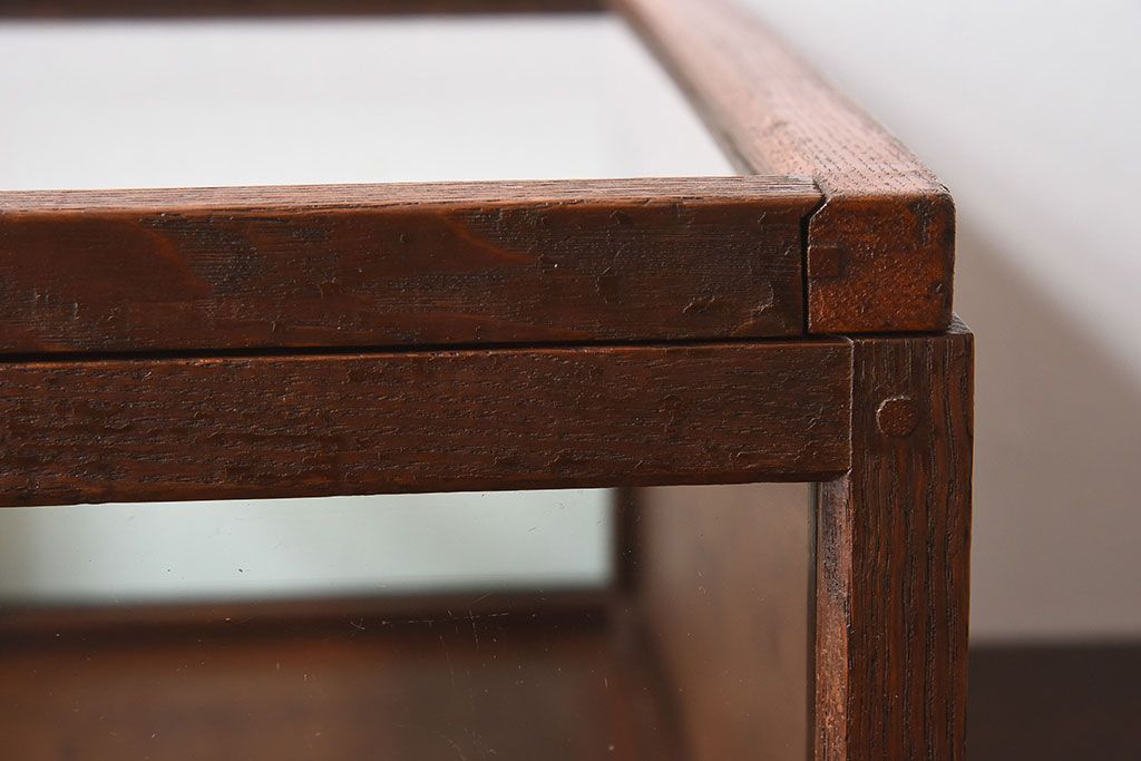 アンティーク雑貨　木製フレーム　レトロデザイン　小さなアンティークガラスケース(1)