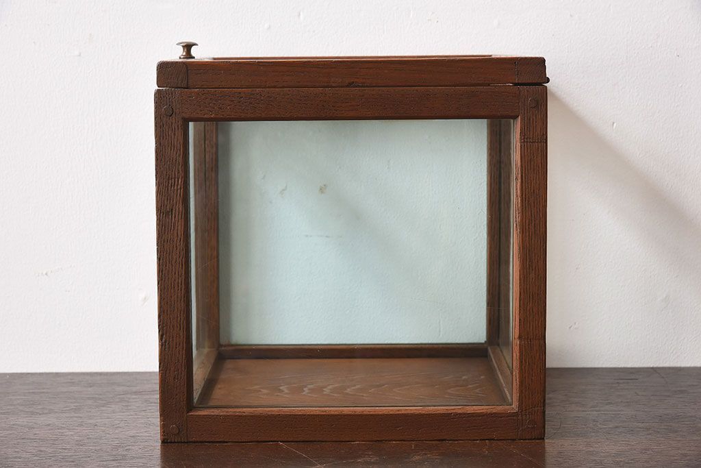 アンティーク雑貨　木製フレーム　レトロデザイン　小さなアンティークガラスケース(2)