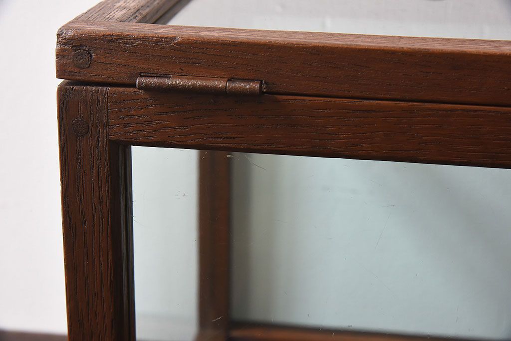 アンティーク雑貨　木製フレーム　レトロデザイン　小さなアンティークガラスケース(2)