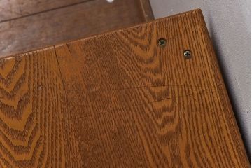 中古　楡材　学校の角スツール(1)