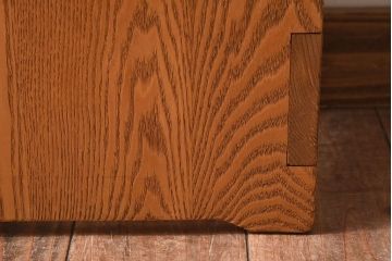 中古　楡材　学校の角スツール(2)