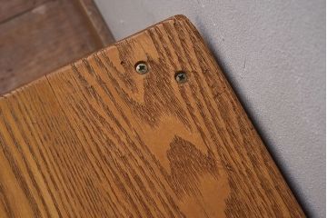 中古　楡材　学校の角スツール(3)