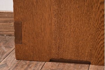 中古　楡材　学校の角スツール(3)