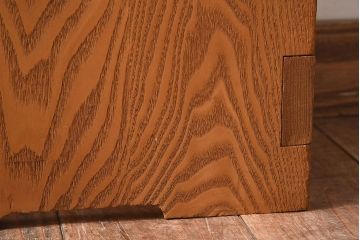 中古　楡材　学校の角スツール