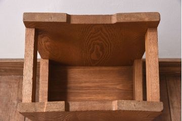 中古　楡材　学校の角スツール