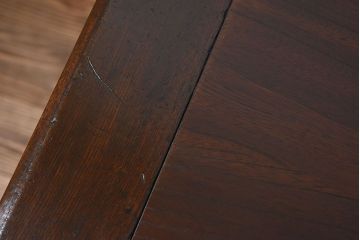 アンティーク家具　和製アンティーク　最高級　無垢材　総欅材の上質な組み立て式両袖机(デスク)