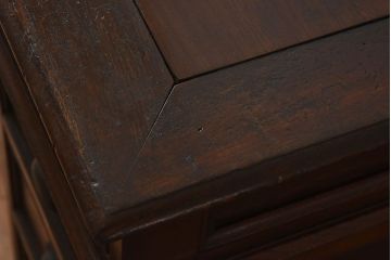 アンティーク家具　和製アンティーク　最高級　無垢材　総欅材の上質な組み立て式両袖机(デスク)