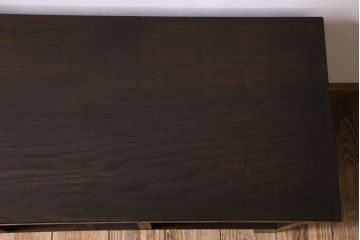 アンティーク家具　脚付き!古い木のアンティークマス目ローボード(収納棚、飾り棚)
