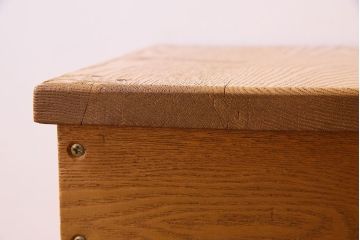 中古　楡材　学校の角スツール2脚セット(2)