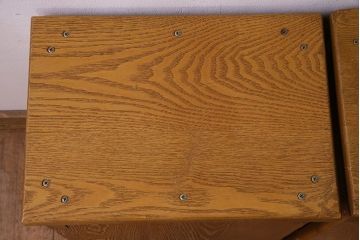 中古　楡材　学校の角スツール2脚セット(2)