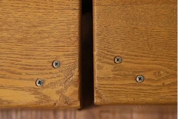 中古　楡材　学校の角スツール2脚セット(2)