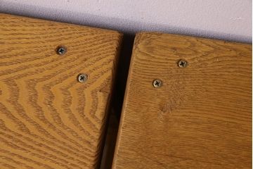 中古　楡材　学校の角スツール2脚セット(2)