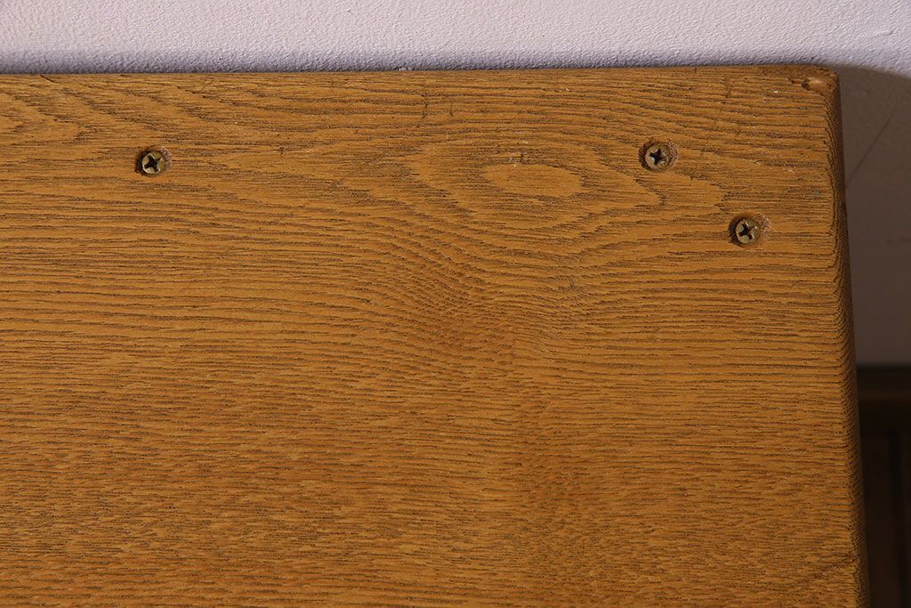 中古　楡材　学校の角スツール2脚セット(2)