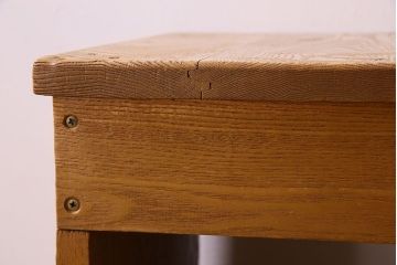 中古　楡材　学校の角スツール2脚セット(3)