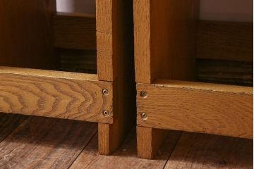 中古　楡材　学校の角スツール2脚セット(3)