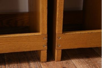 中古　楡材　学校の角スツール2脚セット(3)