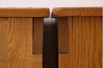 中古　楡材　学校の角スツール2脚セット(3)