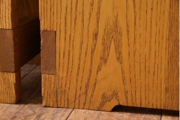 中古　楡材　学校の角スツール2脚セット(3)