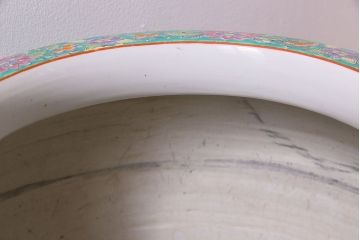アンティーク雑貨　和製アンティーク　鮮やかな十錦手花文火鉢(2)