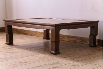 アンティーク家具　和製アンティーク　総欅製の古い座卓(センターテーブル)(2)
