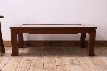 アンティーク家具　和製アンティーク　総欅製の古い座卓(センターテーブル)(2)