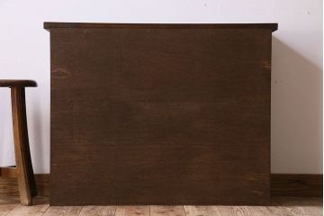 【0様ご成約済み】アンティーク　檜材天板付き!シンプルでレトロなマス目棚(収納棚、飾り棚)