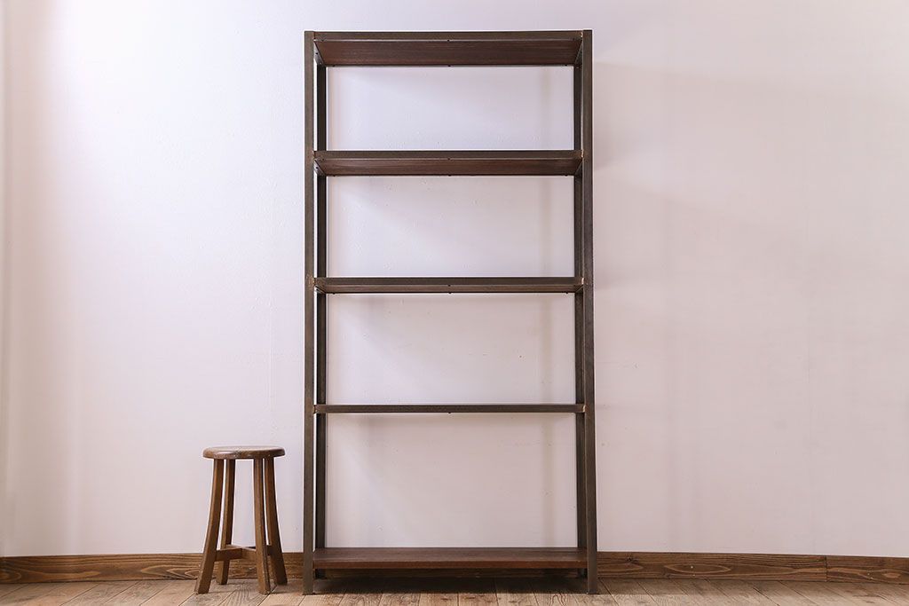 シャビーな雰囲気のラフジュ工房オリジナルアイアンラック(飾り棚)【小】