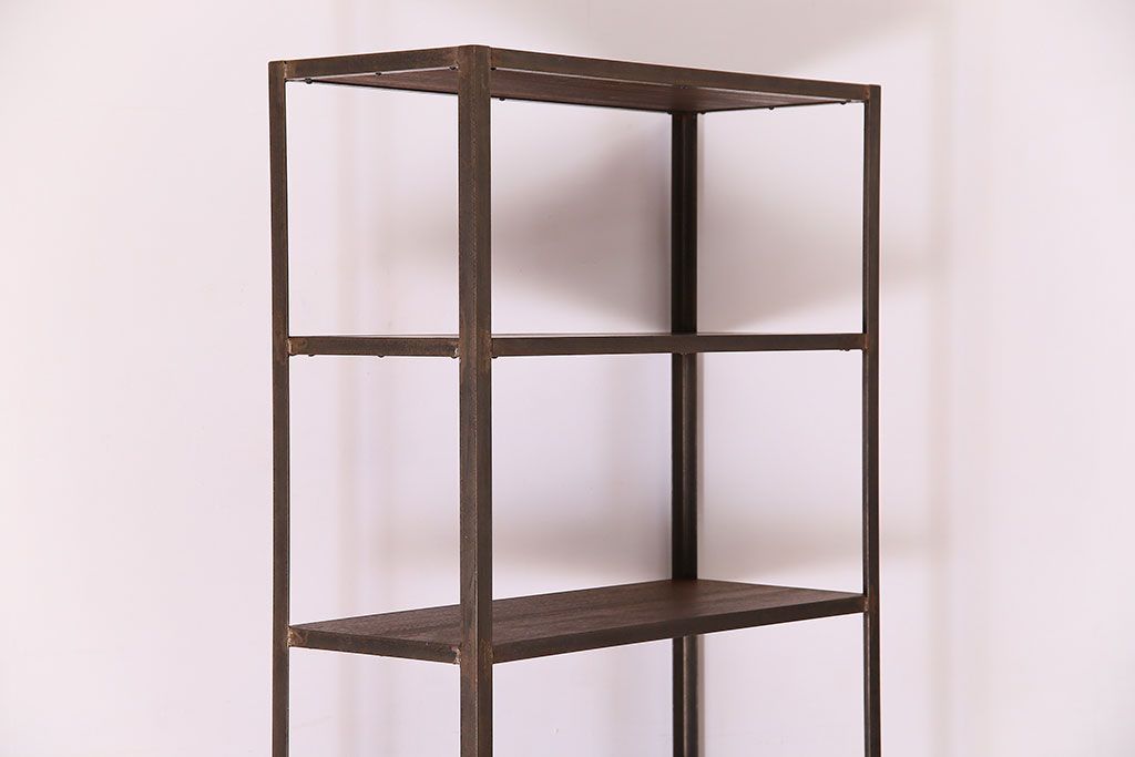 シャビーな雰囲気のラフジュ工房オリジナルアイアンラック(飾り棚)【小】