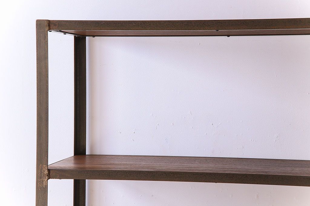 シャビーな雰囲気のラフジュ工房オリジナルアイアンラック(飾り棚)【小】