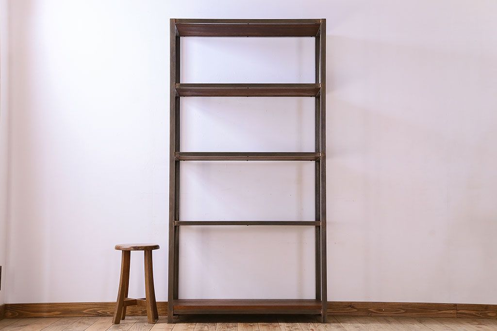 シャビーな雰囲気のラフジュ工房オリジナルアイアンラック(飾り棚)【小】