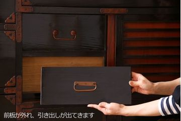 アンティーク家具　明治大正期　古民具・骨董　かくし付き!六尺　大川箪笥のサイドボード(水屋箪笥)