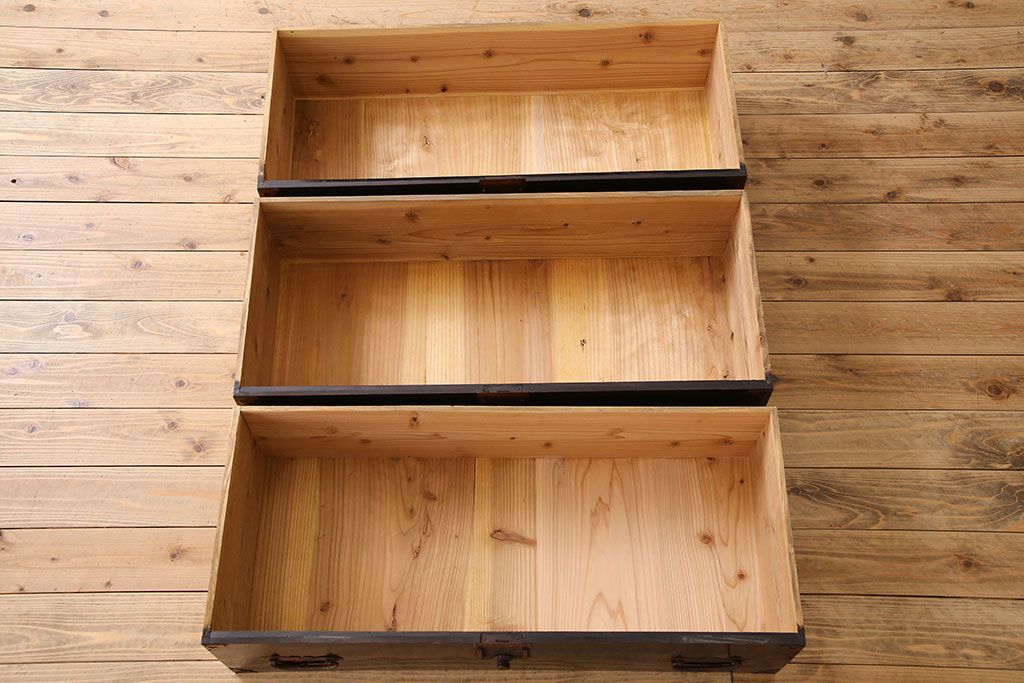 アンティーク家具　明治大正期　古民具・骨董　かくし付き!六尺　大川箪笥のサイドボード(水屋箪笥)