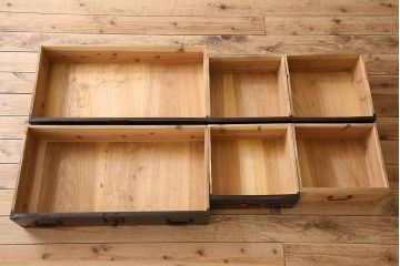 アンティーク家具　明治大正期　古民具・骨董　かくし付き!六尺　大川箪笥のサイドボード(水屋箪笥)