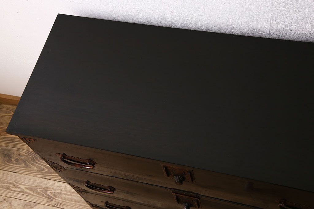 アンティーク家具　明治大正期　古民具・骨董　かくし付き!六尺　大川箪笥のサイドボード(水屋箪笥)