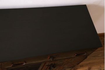 アンティーク家具　明治大正期　古民具・骨董　かくし付き!六尺　大川箪笥のサイドボード(水屋箪笥)