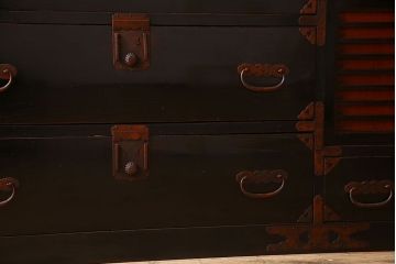 アンティーク家具　明治大正期　古民具・骨董　かくし付き!六尺　大川箪笥のサイドボード(水屋箪笥)