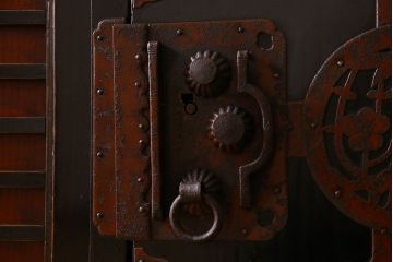 アンティーク家具　明治大正期　古民具・骨董　かくし付き!六尺　大川箪笥のサイドボード(水屋箪笥)